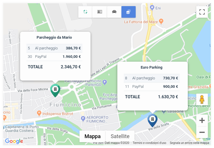 Mappa incassi giornalieri Mappa incassi giornalieri