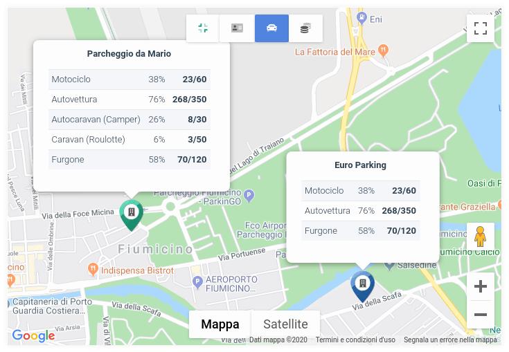 Mappa posti occupati Mappa posti occupati